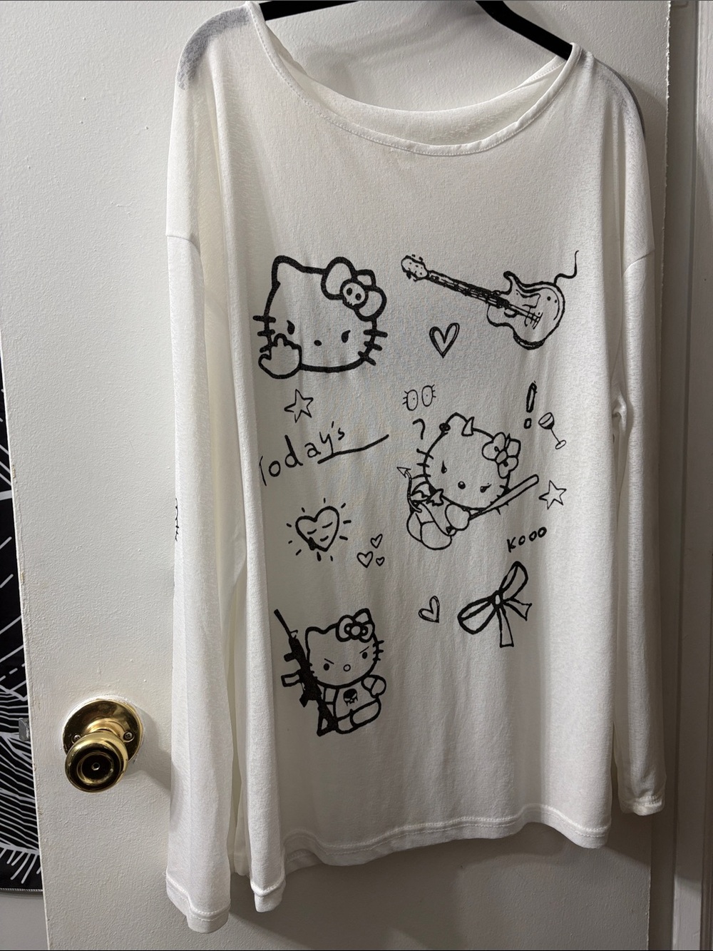 Hello Kitty White Long-Sleeve Top 2X